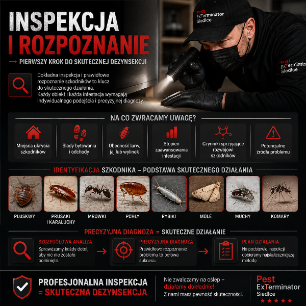 Diagnoza i inspekcja szkodników Pest ExTerminator Siedlce